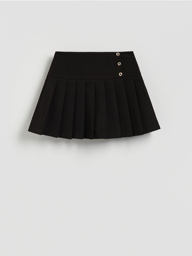 Reserved - Spódnico-szorty z plisowaniem - czarny