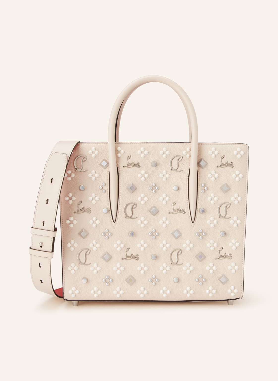 Christian Louboutin Torebka Paloma Medium Z Ćwiekami beige