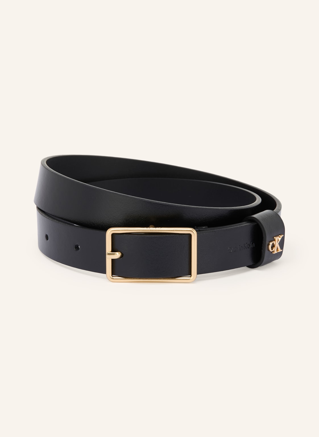 Calvin Klein Skórzany Pasek schwarz