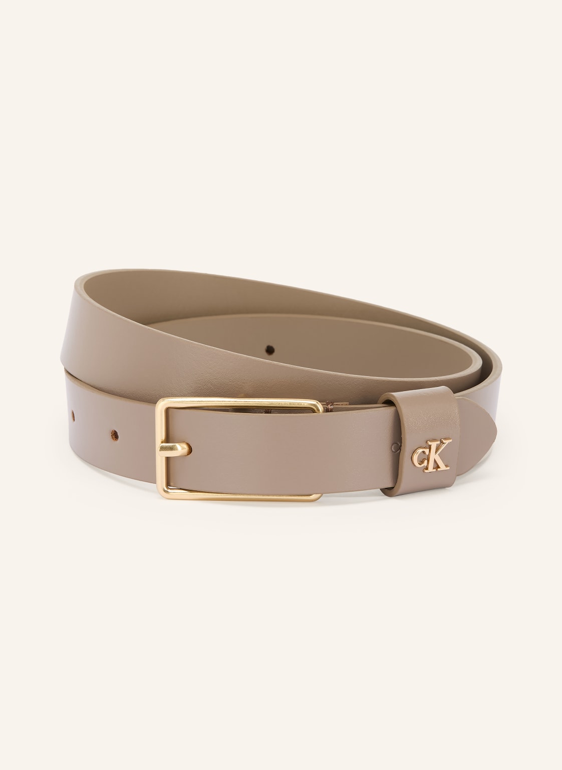 Calvin Klein Skórzany Pasek beige