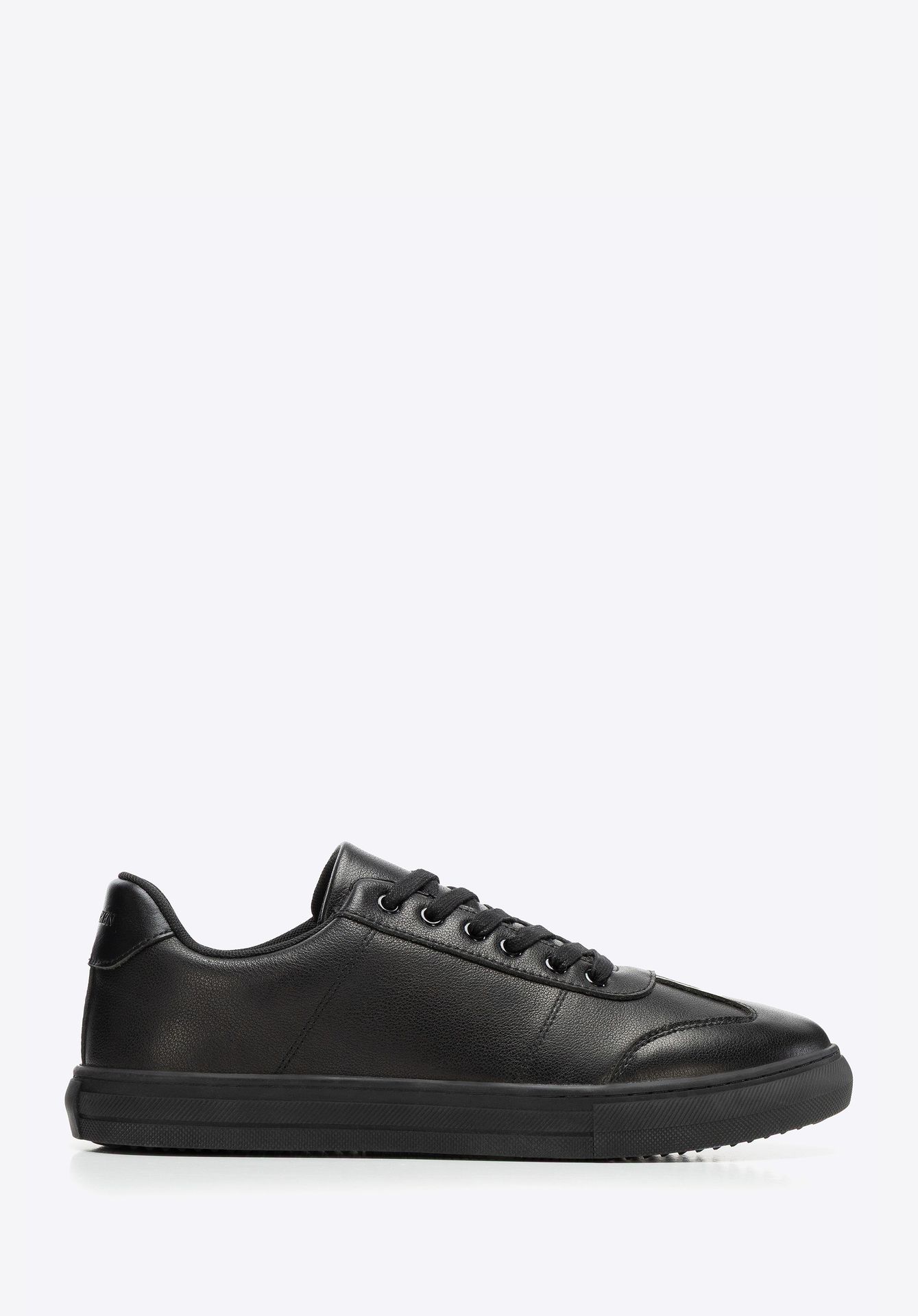 Męskie sneakersy ze skóry licowej czarne
