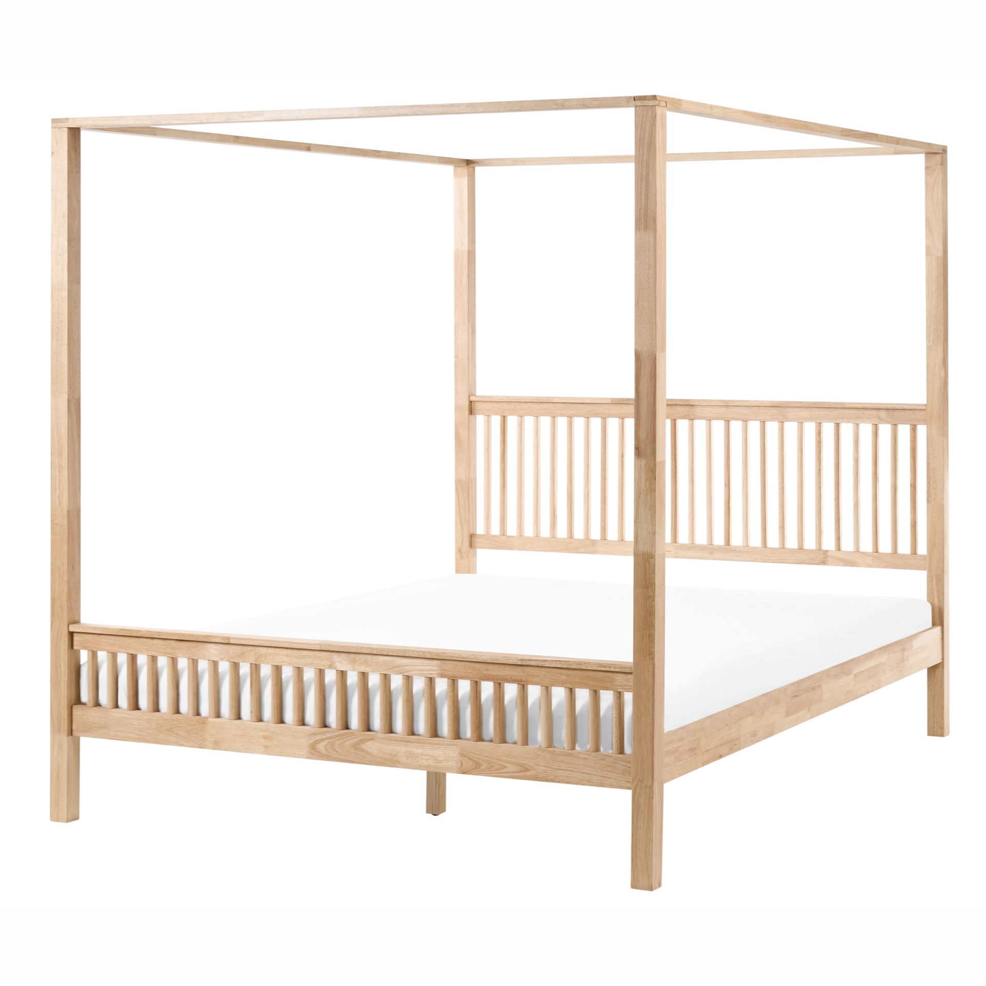 Łóżko z baldachimem Drewno HARFLEUR 180 x 200 cm Jasnobrązowy