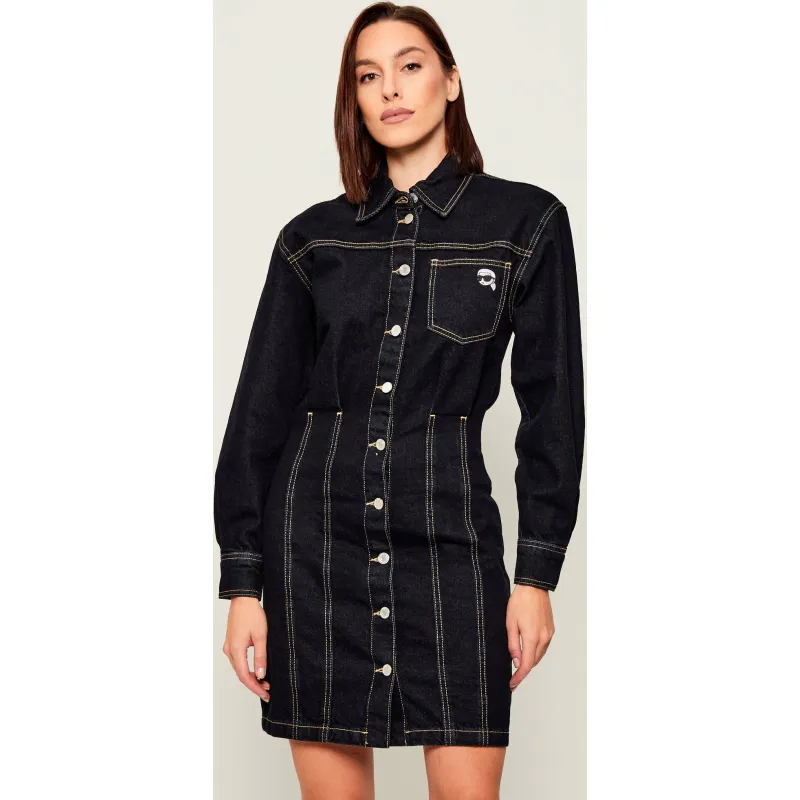 Karl Lagerfeld Jeansowa sukienka Ikon Patch