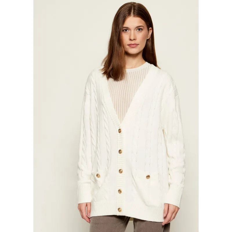 GUESS Kardigan ELSA Relaxed fit z dodatkiem wełny