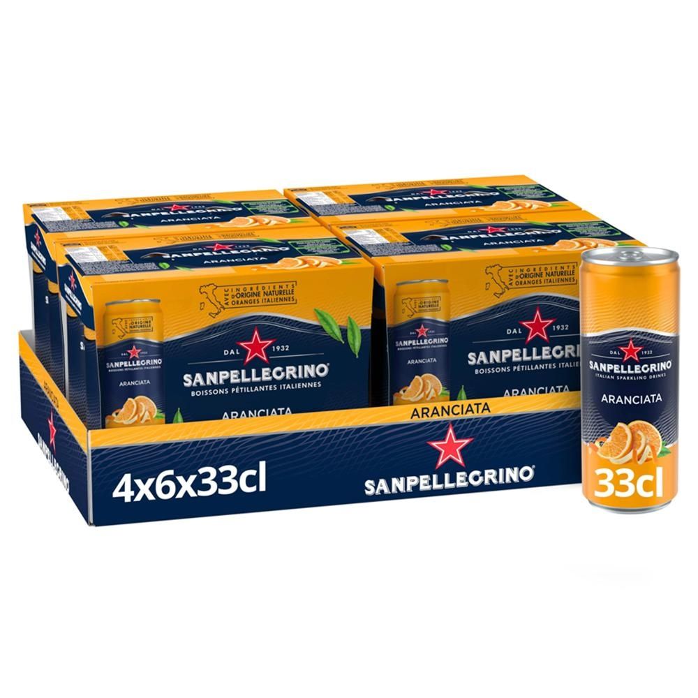 SANPELLEGRINO Aranciata Napój gazowany o smaku pomarańczowym 24 x 330 ml
