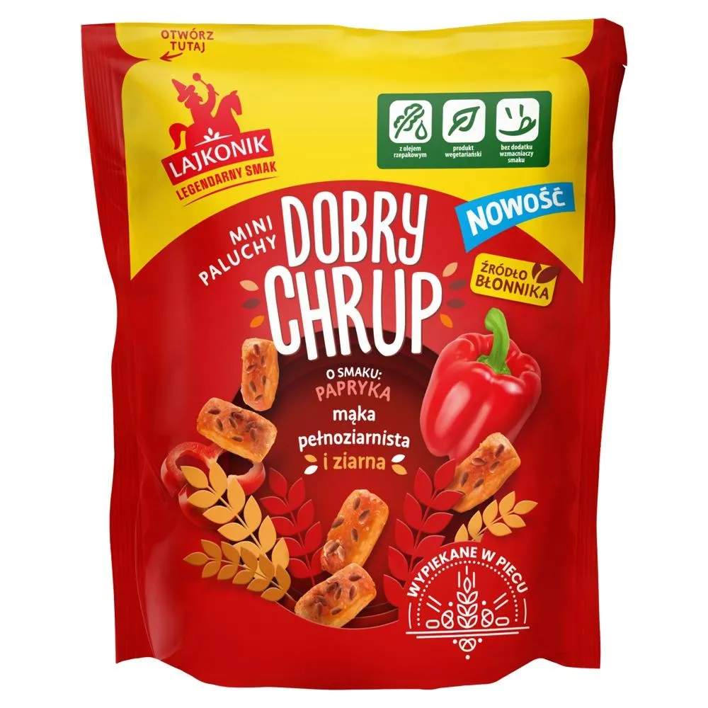 Lajkonik Dobry Chrup Mini paluchy o smaku papryka 100 g