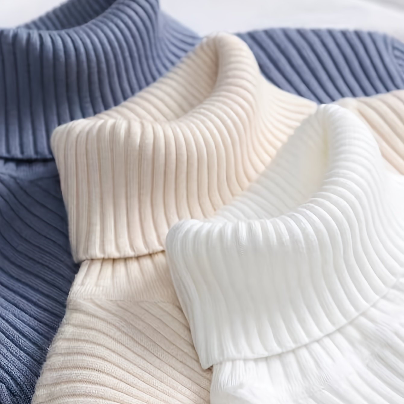 TEMU 3 szt. Sweter damski z wysokim kołnierzem, termiczny pulower na jesień i zimę bielizna podstawowa, Odzież na Zimną Pogodę,Przytulna Bielizna