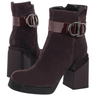 Botki Bordowe DBT7183/25 BG (FO211-a) Filippo