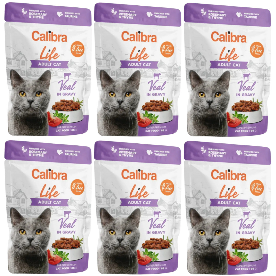 CALIBRA Cat Life Adult Veal in gravy - mokra karma dla kota - 6x85g