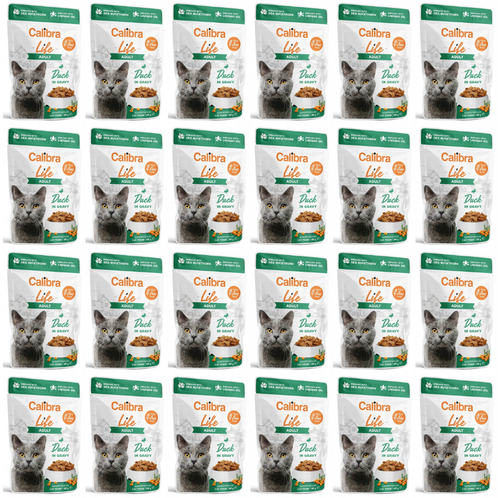 CALIBRA Cat Life Adult Duck in gravy - mokra karma dla kota - 24x85g