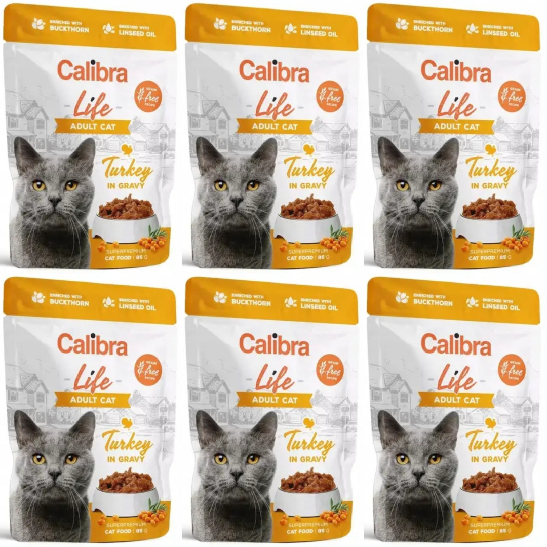 CALIBRA Cat Life Adult Turkey in gravy - mokra karma dla kota - 6x85g