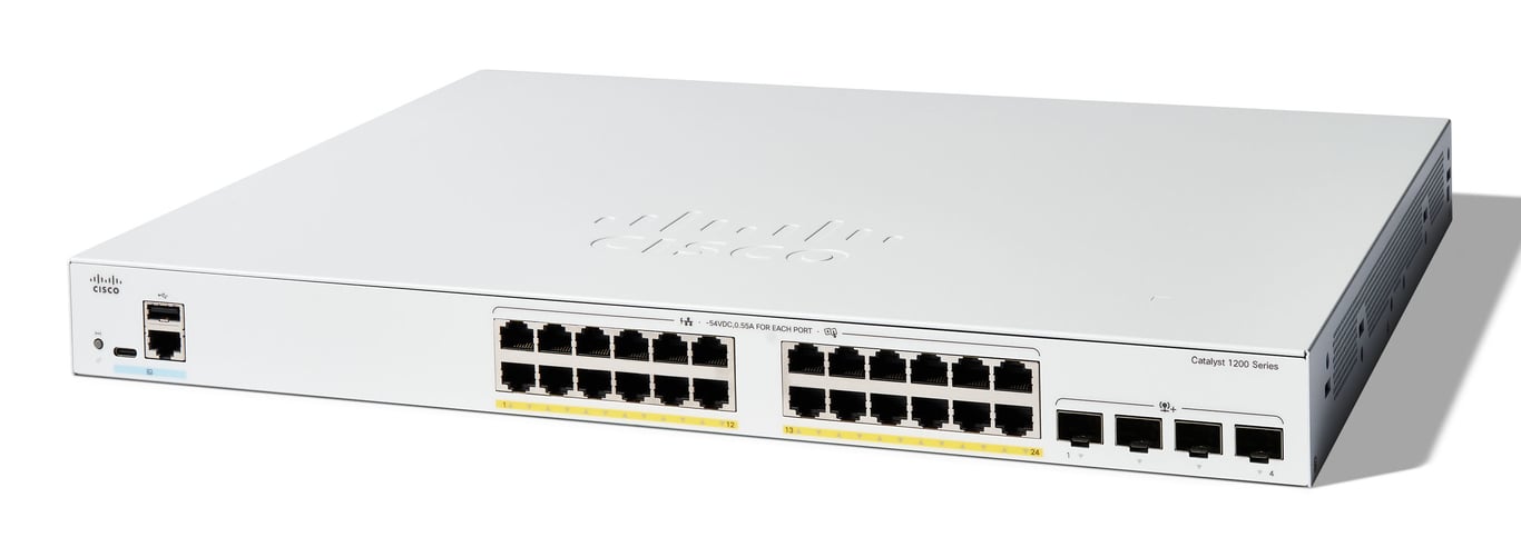Cisco C1200-24FP-4X-RF łącza sieciowe Zarządzany L2/L3 Gigabit Ethernet (10/100/1000) Biały