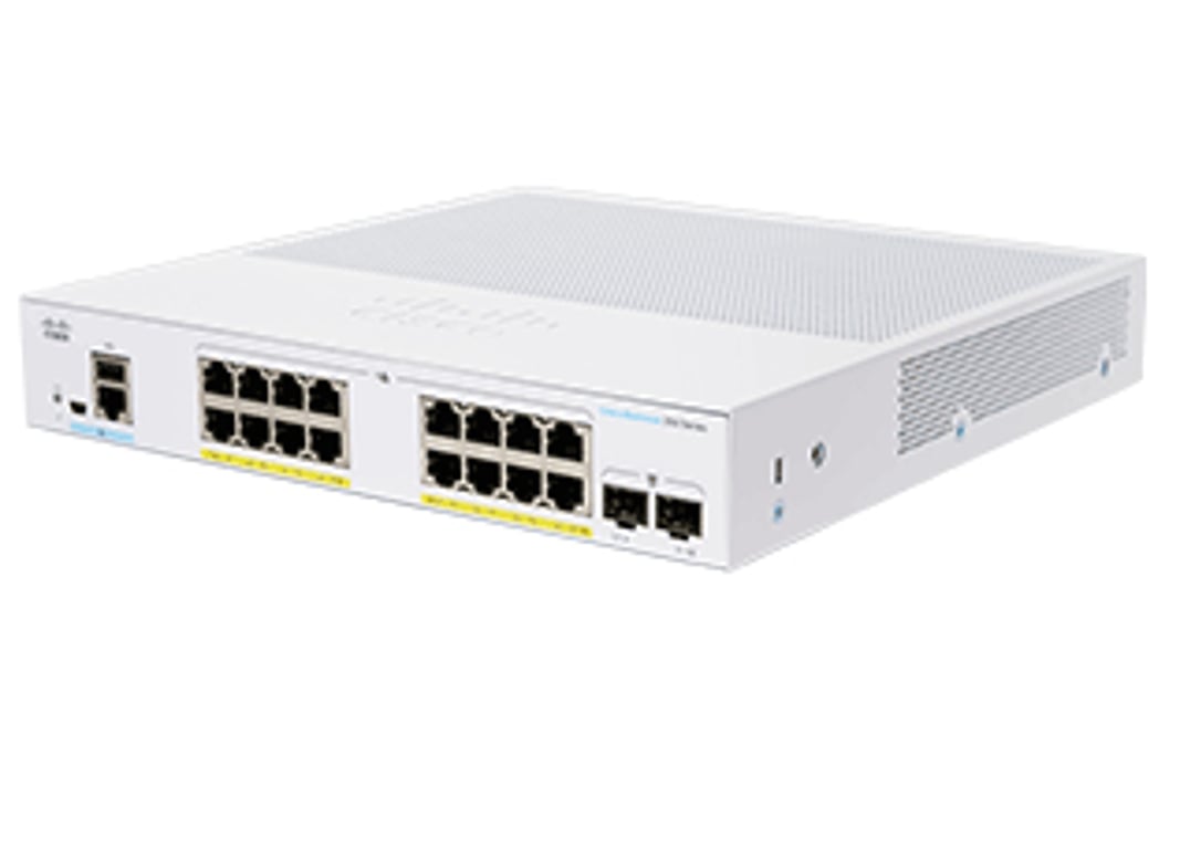 Cisco switch CBS350-16FP-2G-EU 16xGbE 2xSFP 16xPoE+ 240W fanless - REFRESH.
