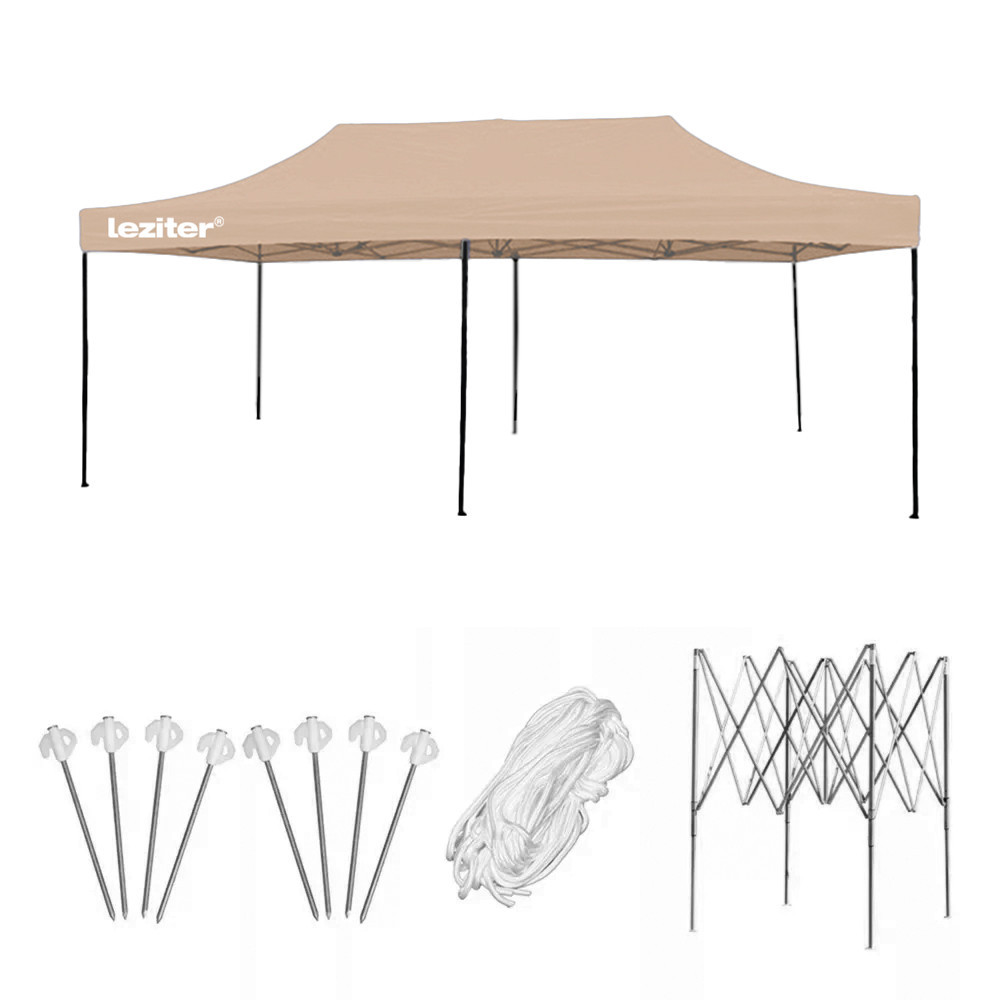 Leziter Składana altana ogrodowa 3x6 m beżowa