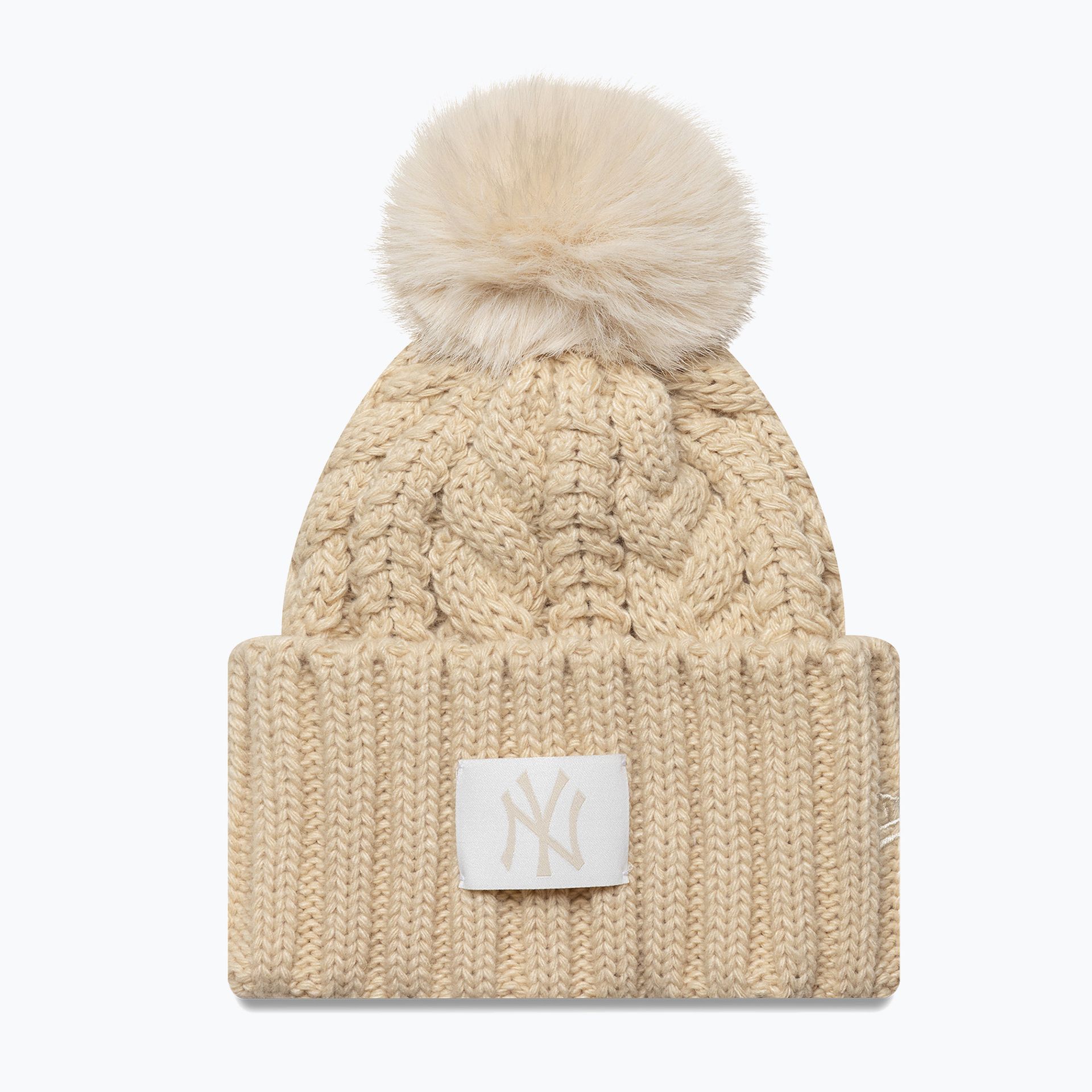 Czapka zimowa damska New Era Cable Wide New York Yankees stone WYSYŁKA W 24H 30 DNI NA ZWROT