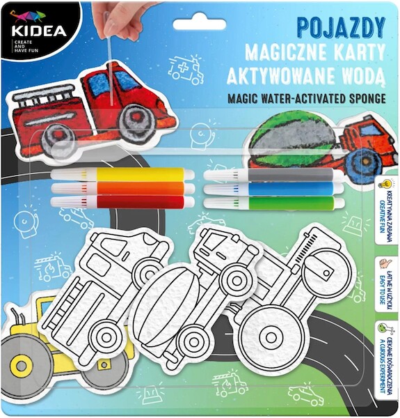Magiczne karty aktywowane wodą pojazdy Kidea
