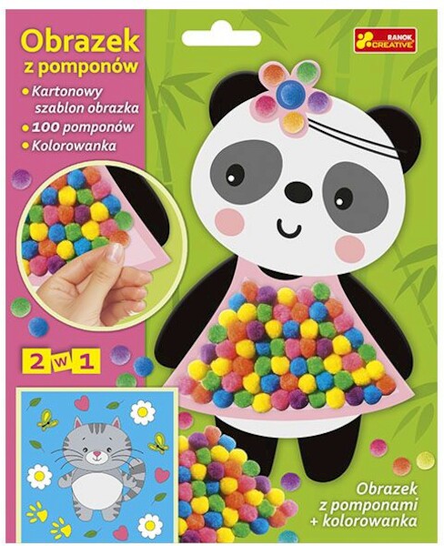 Obrazek z pomponów Panda 2w1