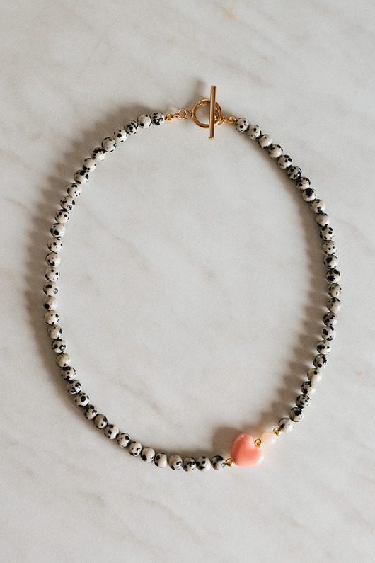 Naszyjnik z kamieni naturalnych jaspis dalmatyński