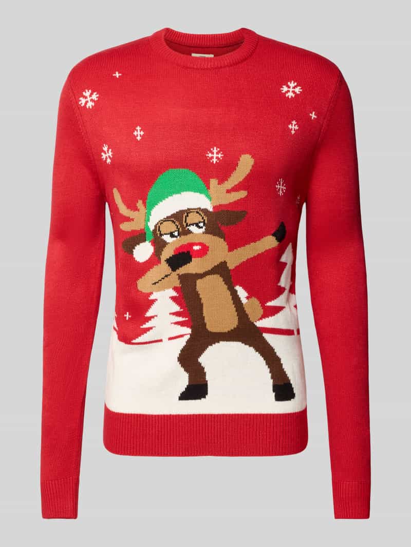 Sweter o kroju slim fit z imitacji dzianiny