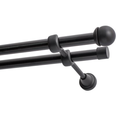 Karnisz DECASTYL Gałka Max podwójny 400 cm Czarny