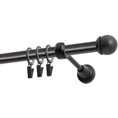 Karnisz DECASTYL Gałka Max z kółkami pojedynczy 160 cm Czarny