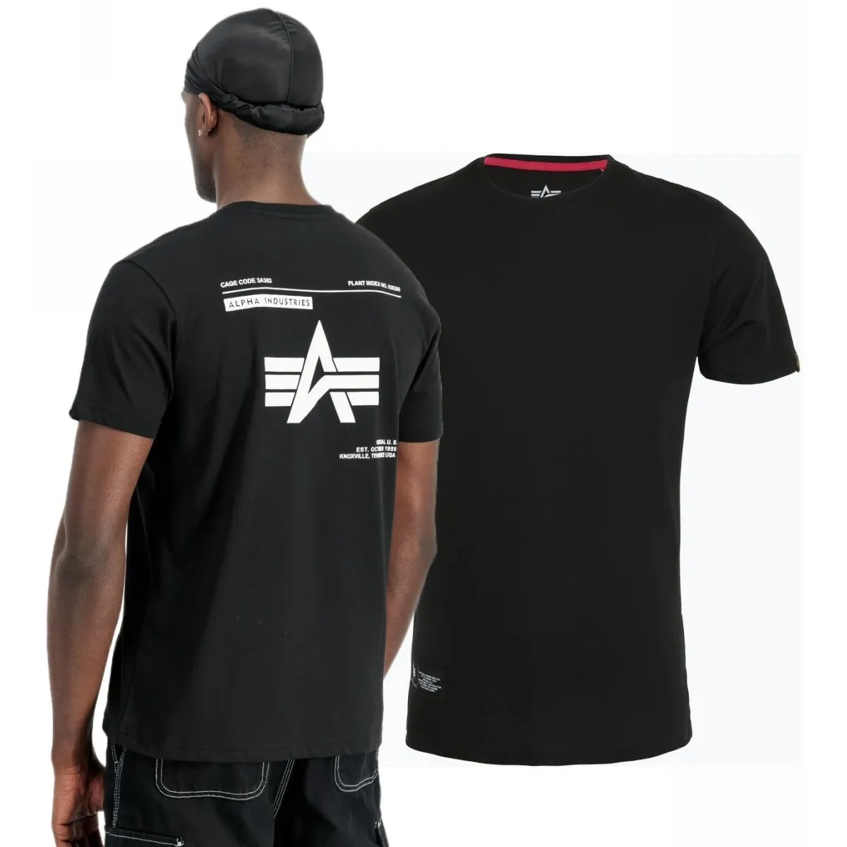 Alpha Industries Koszulka Label Backprint 258505 03 - Czarna