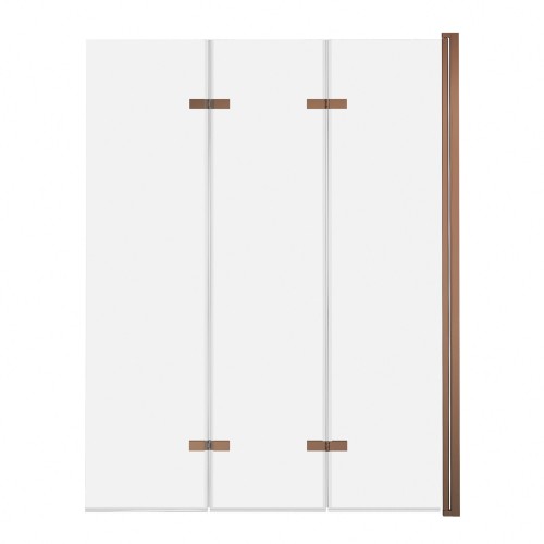 ADNaturalnie Parawan nawannowy trzyczęściowy składany SAJNO 120x150 cm szkło transparentne wykończenie MIEDZIANE SZCZOTKOWANE z powłoką NANO SPW-003-120MSZ