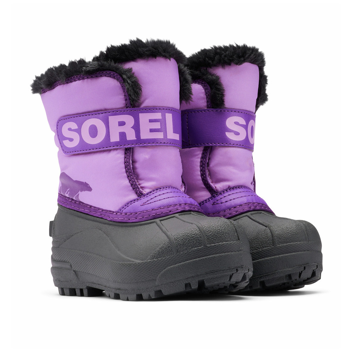 Dziecięce buty zimowe Sorel Childrens Snow Commander™ Boot Rozmiar butów (UE): 28 / Kolor: fioletowy