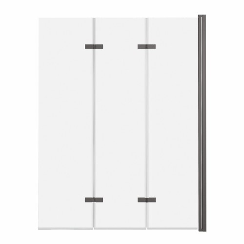 ADNaturalnie Parawan nawannowy trzyczęściowy składany SAJNO 120x150 cm szkło transparentne wykończenie GRAFIT SZCZOTKOWANY z powłoką NANO SPW-003-120GSZ