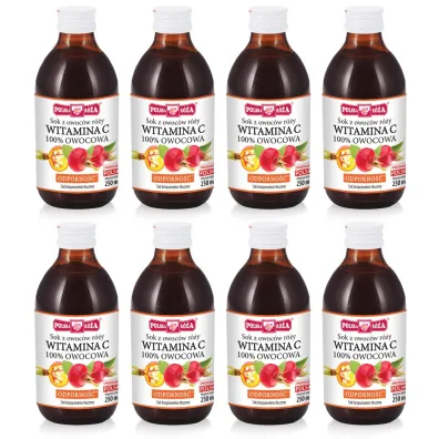 Polska Róża Sok z owoców róży -Odporność- Witamina C zestaw 8 x 250 ml