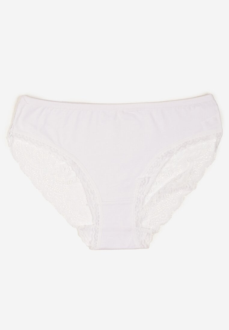 Białe Majtki Figi Zdobione Koronką Venissella