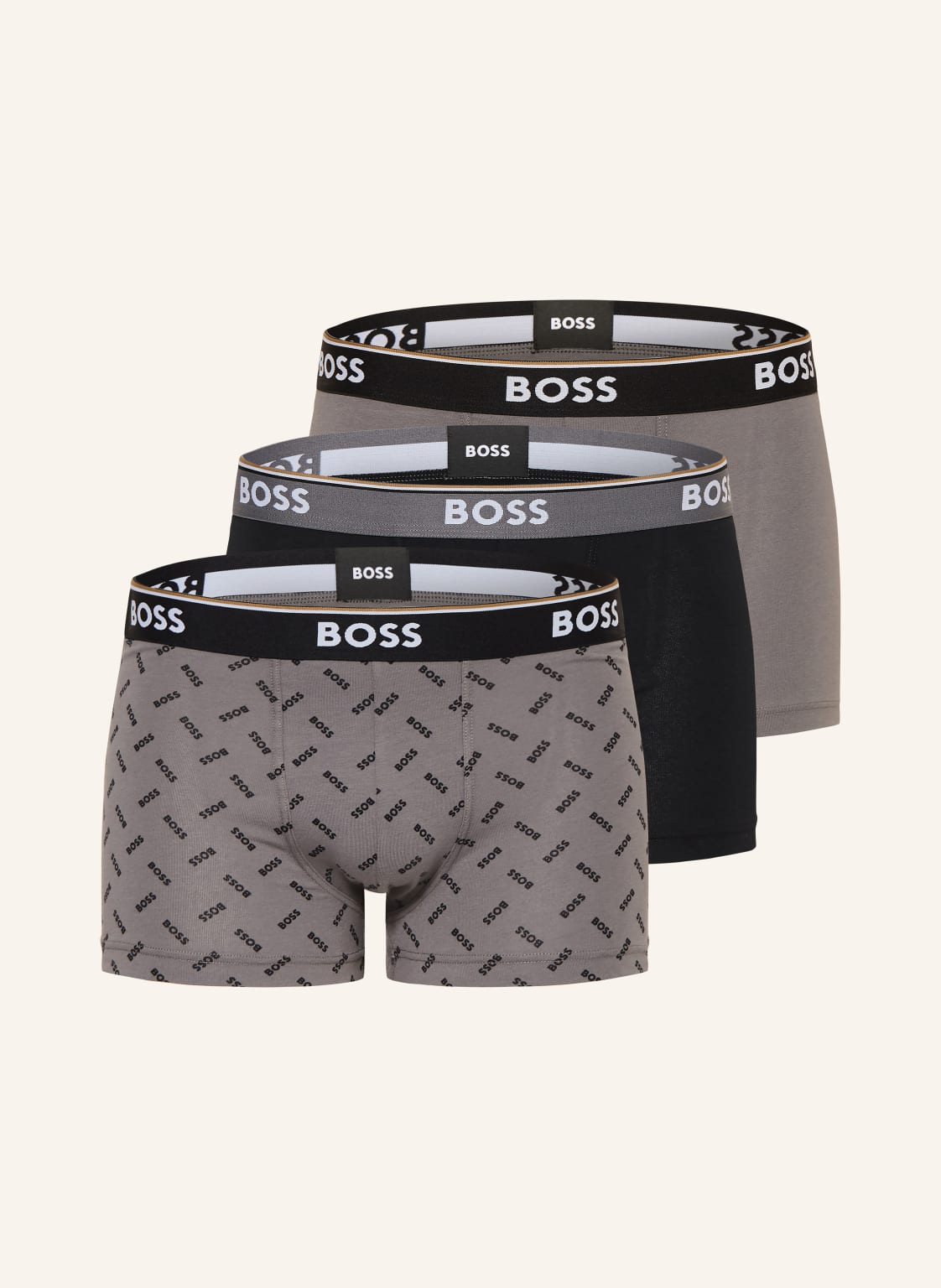 Boss 3-Pak Bokserek Power grau