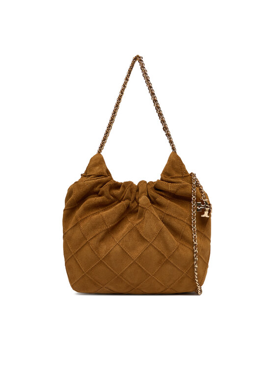 Tory Burch Torebka Fleming Suede Mini Hobo Bag 166066 Brązowy