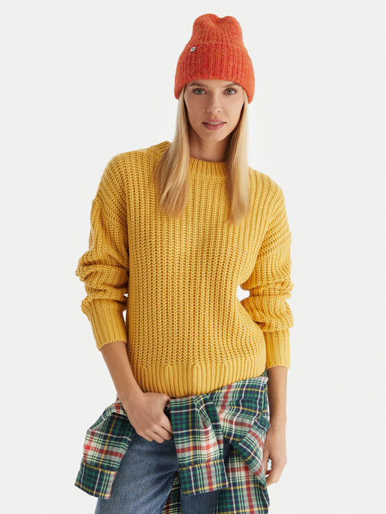 Roxy Sweter Coming Home ERJSW03666 Żółty Regular Fit