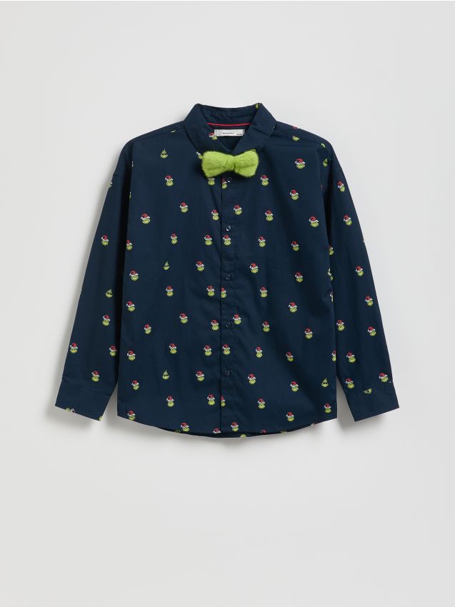 Reserved - Świąteczna koszula Grinch - granatowy