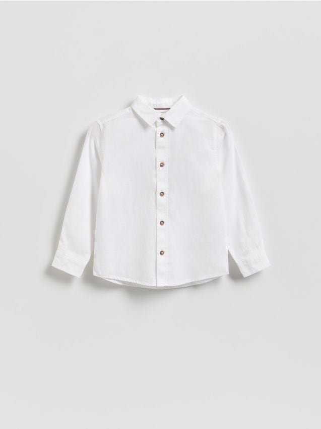 Reserved - Bawełniana koszula - biały