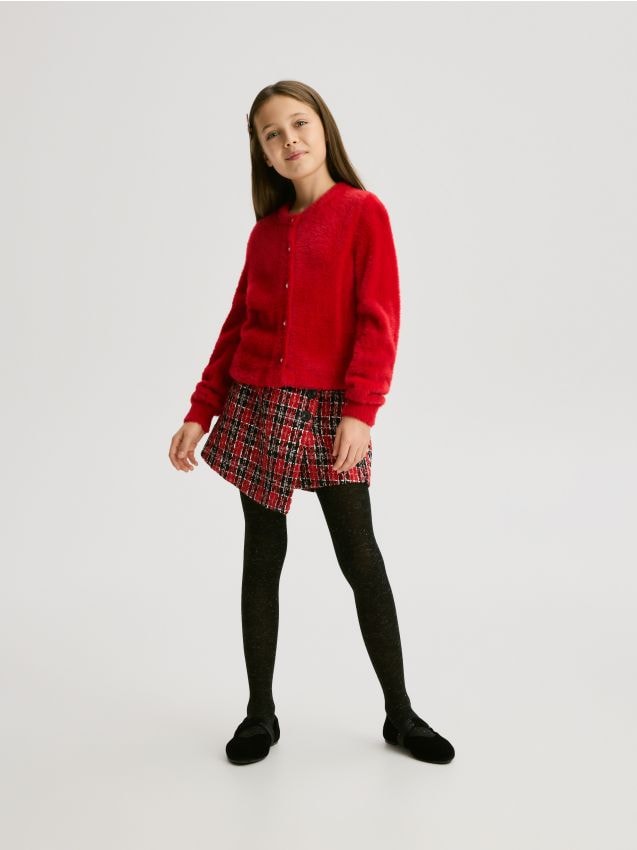 Reserved - Kardigan z ozdobnymi guzikami - czerwony