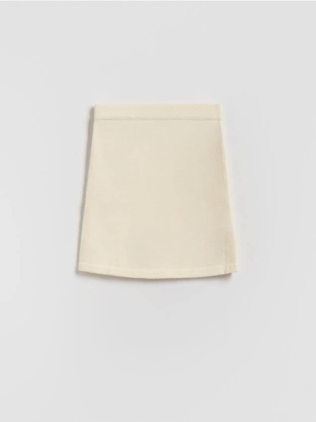 Reserved - Dzianinowa spódnica - złamana biel