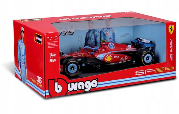 Bburago Model 1:18 Ferrari formuła SF24 GP Miami 2024 Carlos Sainz