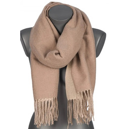 Szalik damski szal bawełniany DWUSTRONNY z frędzlami AX-163-2 mysi