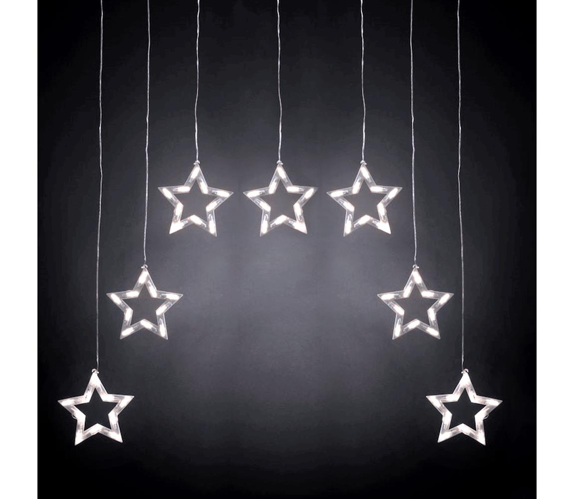 Aigostar - Zewnętrzny świąteczny łańcuch świetlny LED 70xLED/230V 1,2x1m IP44 zimne białe światło, gwiazdki