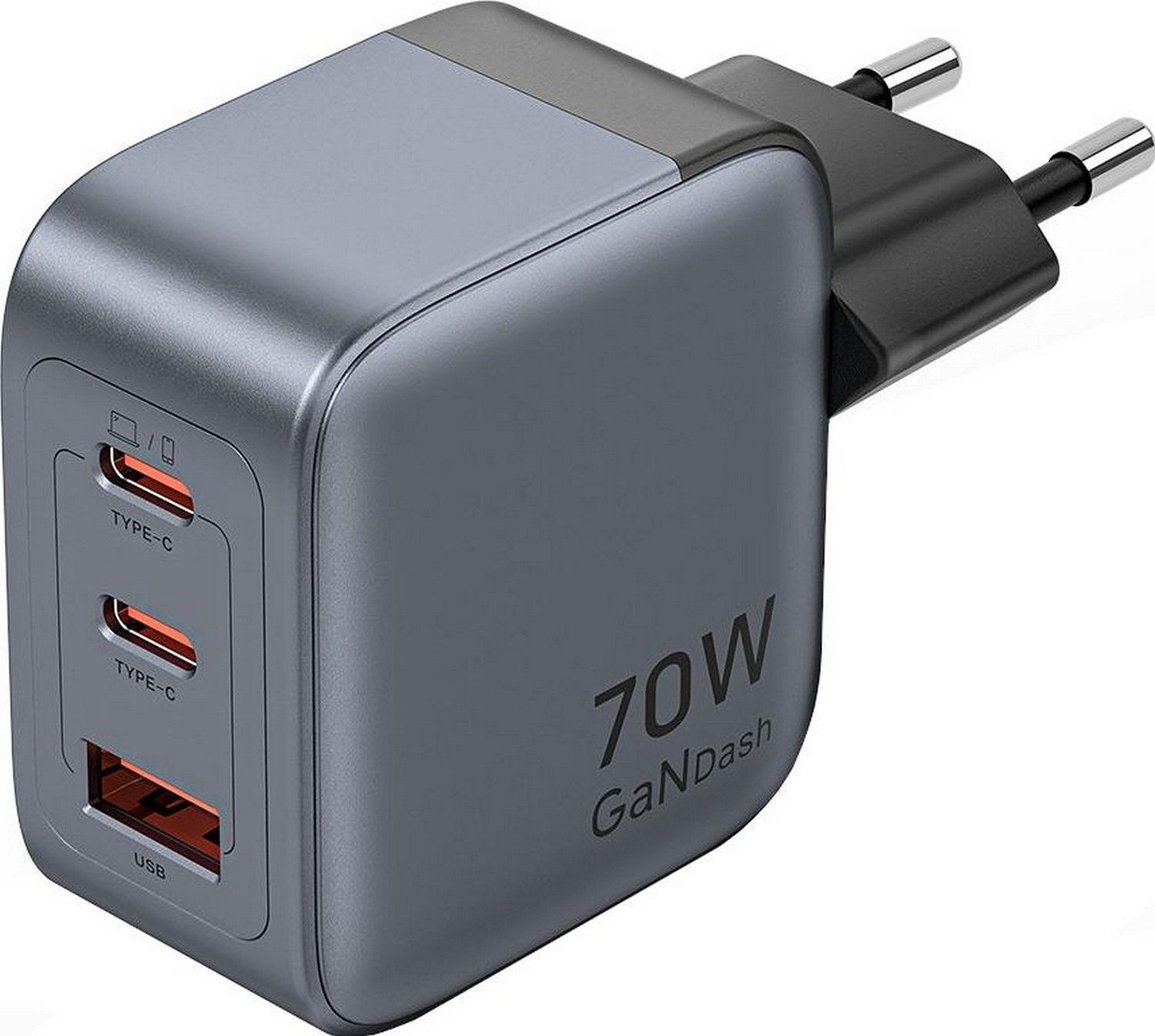 Vention 70W GaN PD 1x USB-A 2x USB-C szara