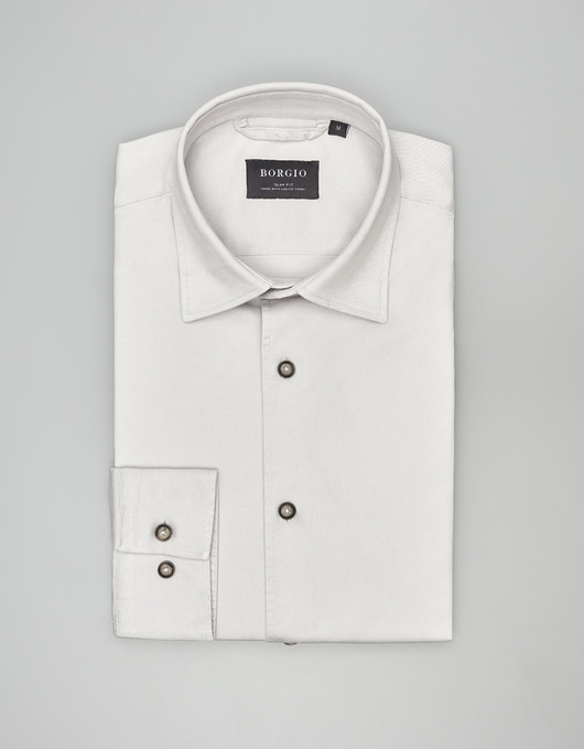 Koszula terranova 00553 długi rękaw szary slim fit