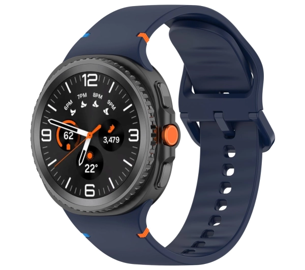 Bizon Strap Watch Silicone G do Samsung Galaxy Watch 8 40 mm / 44 mm / Samsung Galaxy Watch 8 Classic 46 mm granatowy