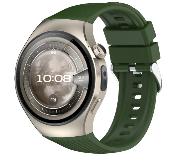 Bizon Strap Watch Silicone S do Huawei Watch 5 46 mm ciemnozielony