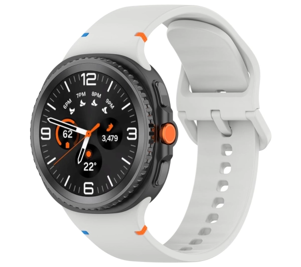 Bizon Strap Watch Silicone G do Samsung Galaxy Watch 8 40 mm / 44 mm / Samsung Galaxy Watch 8 Classic 46 mm jasnoszary