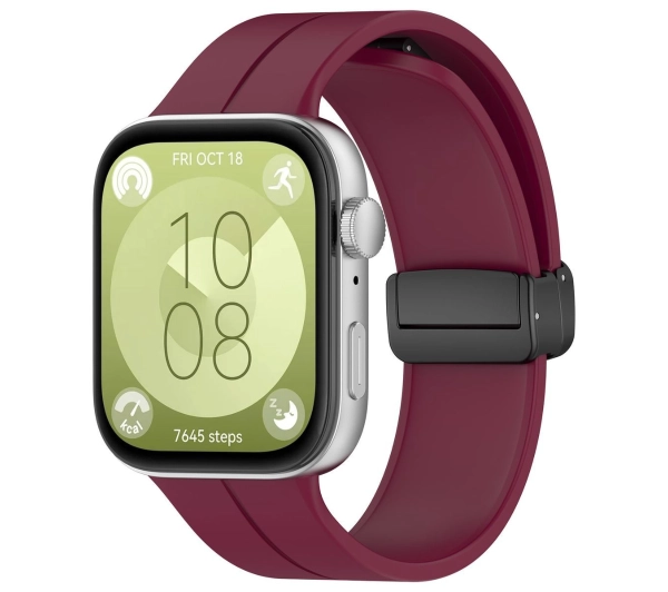 Bizon Strap Watch Silicone L do Huawei Watch Fit 4 / Huawei Watch Fit 4 Pro / Huawei Watch Fit 3 burgund