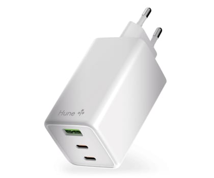 Hune Ładowarka sieciowa GaN 100W 2x USB-C+USB-A Snow White