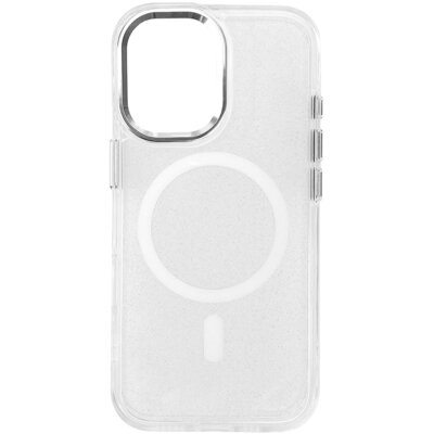 Etui HURTEL Glitter Case MagSafe do Apple iPhone 16 Biało-przezroczysty