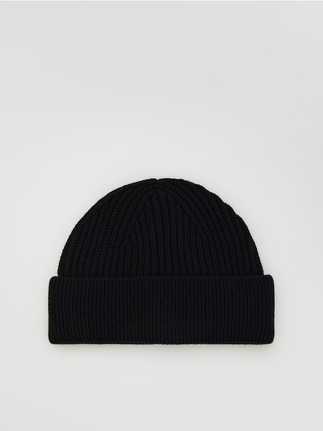 Reserved - Czapka beanie z wełną - czarny